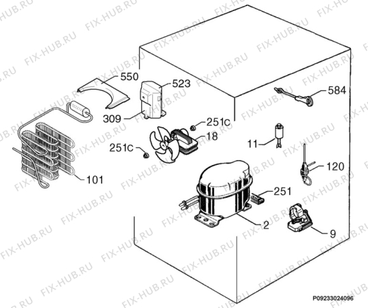 Взрыв-схема холодильника Privileg 00667561_41751 - Схема узла Cooling system 017